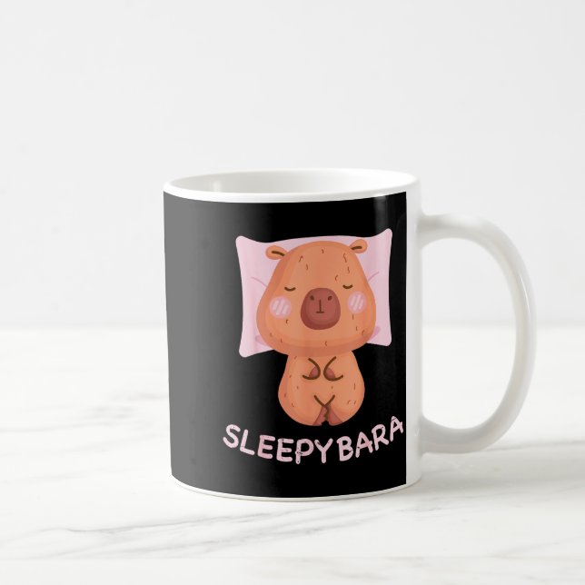 Caneca De Café Sleeng Capybara Pajamas Nightgown Sleepybara Roden (Direita)