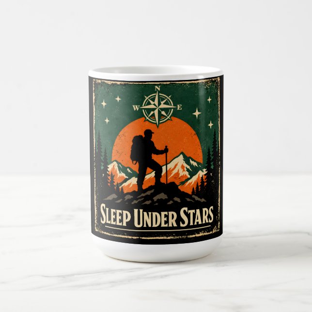 Caneca De Café Sleep Under Stars – Stargazing Camper Nature (Centro)