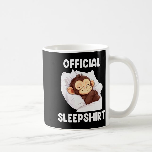 Caneca De Café Sleepshirt Cute Sleeng Monkey Animal Lover Pajama  (Direita)