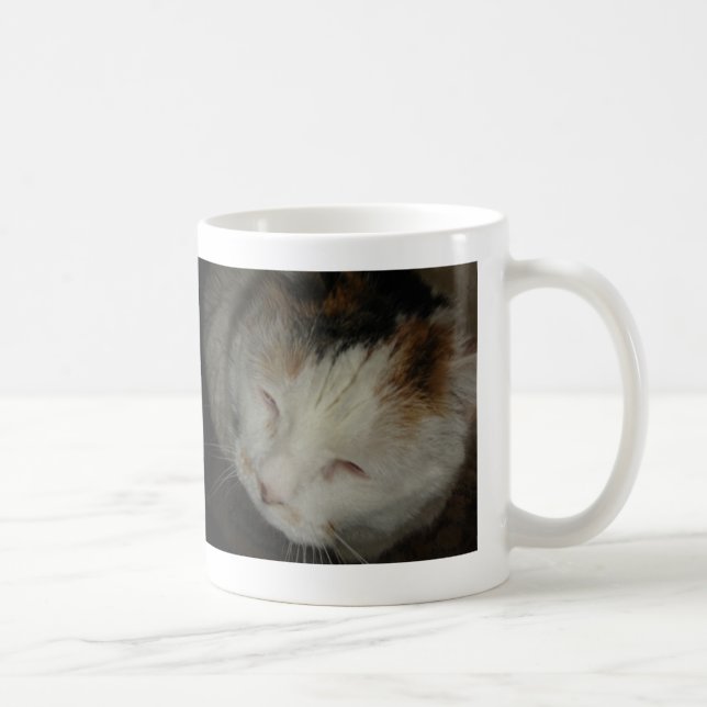 Caneca De Café Sleepy Calico Cat (Direita)