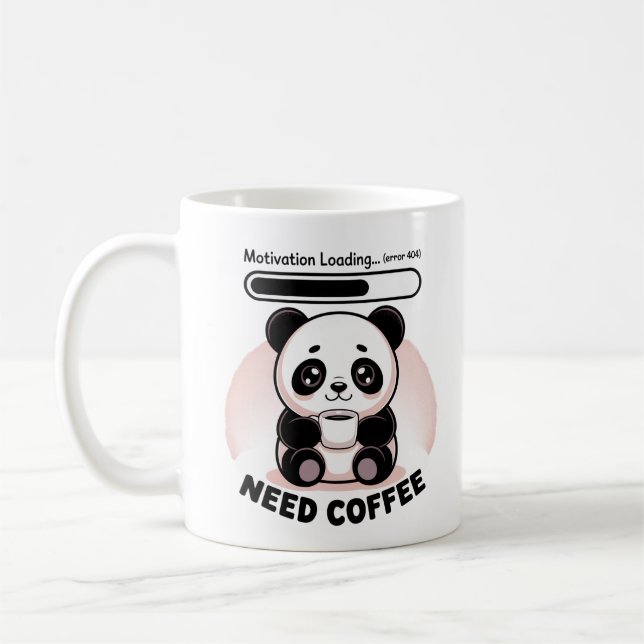 Caneca De Café Sleepy Kawaii Panda Motivation Loading  (Esquerda)