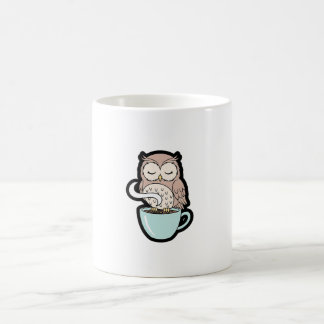 Caneca De Café Sleepy Owl on Coffee – Cute Cozy Illustration