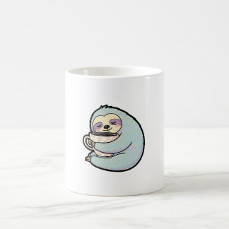 Caneca De Café Sleepy Sloth with Coffee – Cute Cozy Illustration