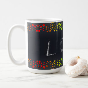 Caneca De Café SlipperyJoe ama bolhas vermelho laranja amarelo ve