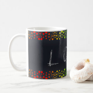 Caneca De Café SlipperyJoe ama bolhas vermelho laranja amarelo ve