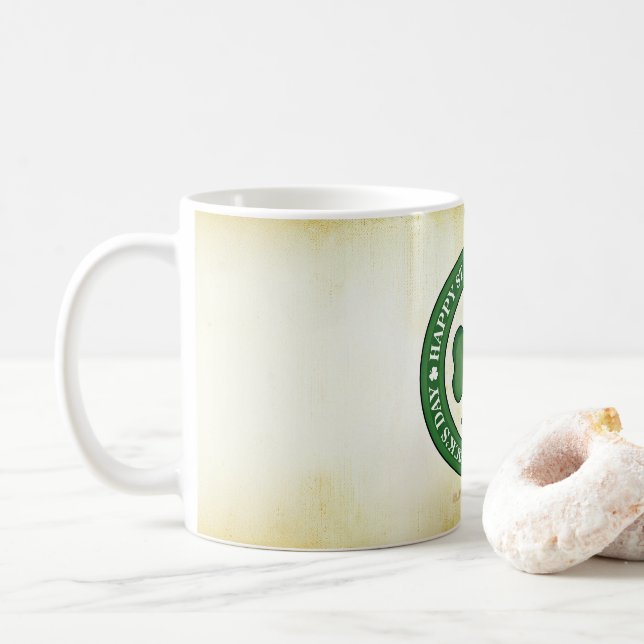 Caneca De Café SlipperyJoe comemorando a Iris do Dia de São Patrí (Com Donut)