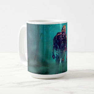 Caneca De Café SlipperyJoe figura de zumbi aterrorizante isolada 