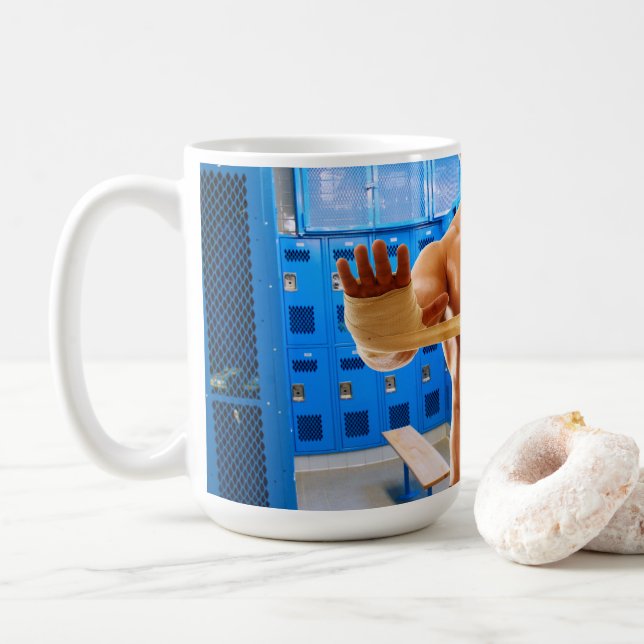 Caneca De Café SlipperyJoe muscular homem abdominal quarto de ves (Com Donut)