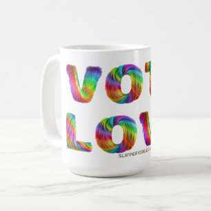 Caneca De Café SlipperyJoe voto amor igualdade pelo de cores do a