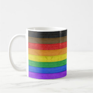 Caneca De Café SlipperyJoe's Inclusive orgulho gay flag texturizo