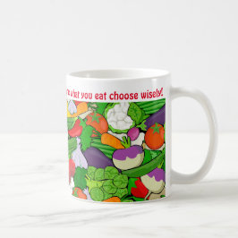 Caneca De Café Slogan de alimentação saudável para vegetação colo