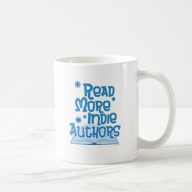 Caneca De Café Slogan de Autores do escrevendo Leia Mais Indie (Direita)