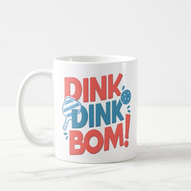 Caneca De Café Slogan Dink Boom Engraçado Pickleball (Esquerda)