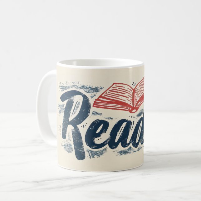 Caneca De Café Slogan do Livro de Leitura (Frente Esquerda)