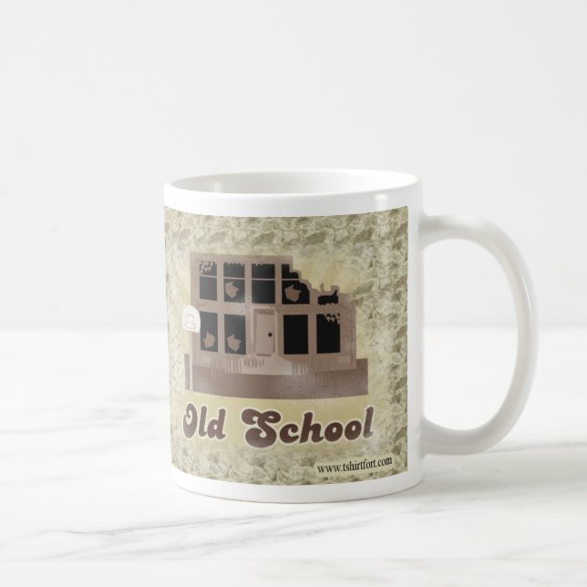 Caneca De Café Slogan Ilustrado da Velha Escola Engraçado pela Vi (Direita)