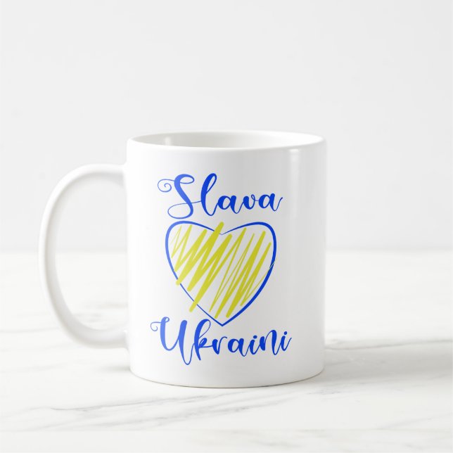Caneca De Café Slogan Slava Ucraniano Glória à Ucrânia (Esquerda)