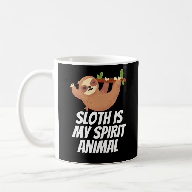Caneca De Café Sloth É O Meu Animal Espirituoso (Esquerda)