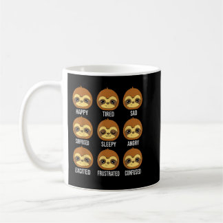 Caneca De Café Sloth Face Expressions Faces Funny Cute Expression