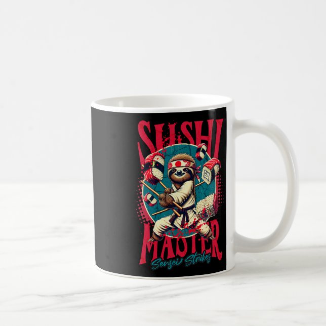 Caneca De Café Sloth Karate Sushi Master (Direita)