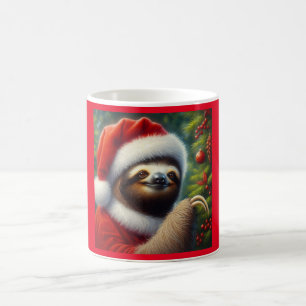 Caneca De Café Sloth Santa Claus