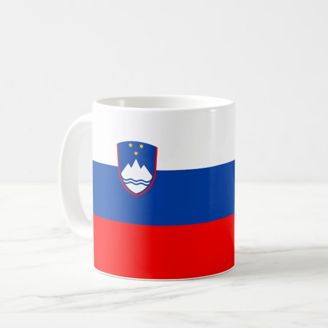Caneca De Café Slovenia Flag (Frente Esquerda)
