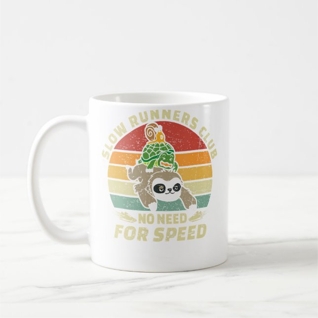 Caneca De Café Slow Runners Club Funny Sloth Running Team (Esquerda)