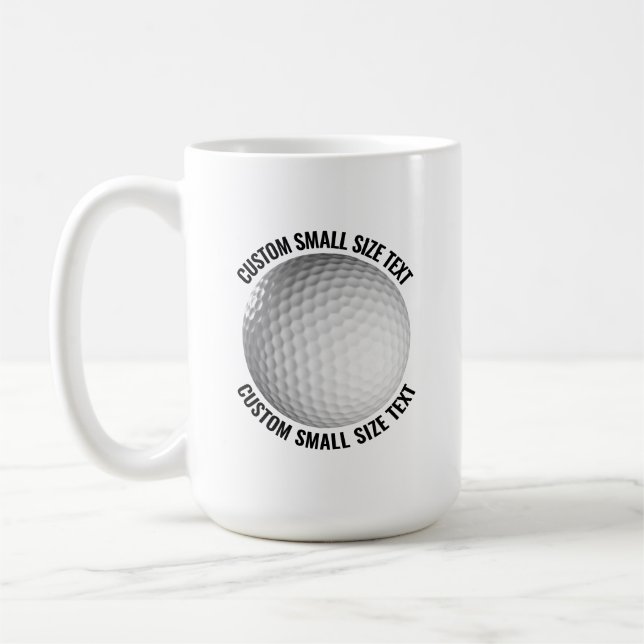 Caneca De Café Small Personalized Text Golf Ball 15 oz. Custom (Esquerda)