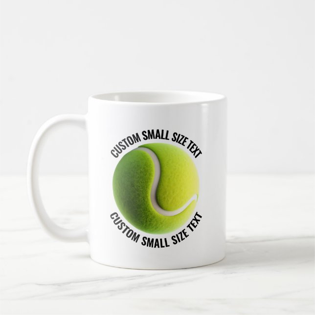 Caneca De Café Small Personalized Text Tennis Ball  11 oz. Custom (Esquerda)