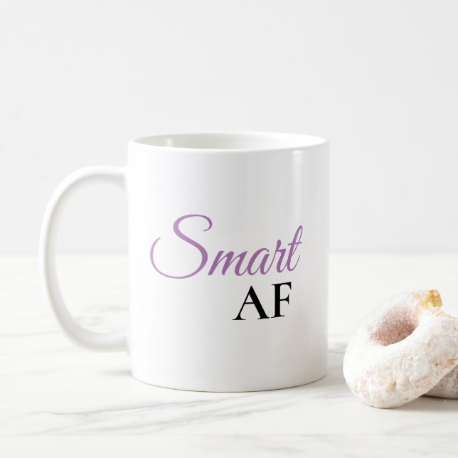 Caneca de Café Smart AF Roxa Declaração de Express (Com Donut)