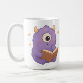 Caneca De Café Smart Reading Monster Kids Mug — Purple Study