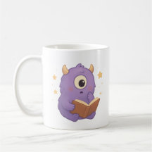Smart Reading Monster Kids Mug — Purple Study