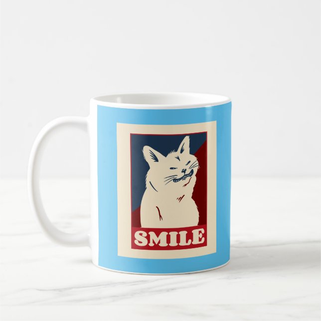 CANECA DE CAFÉ SMILE CAT FUNNY CAFFEE MUG (Esquerda)