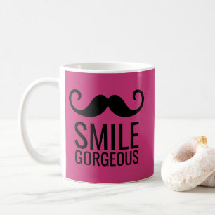 Caneca De Café SMILE Mustache Café Mug QUALQUER COR DE BASE
