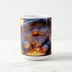 Caneca De Café Smiling Gnome Stirring Magic Pote