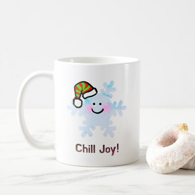 Caneca De Café Smiling Snowflake Holiday Cheer (Com Donut)