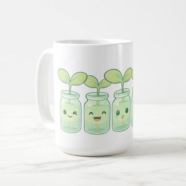 Caneca De Café Smiling Sprout Family (Frente Esquerda)