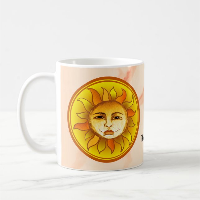 Caneca De Café Smiling Sun Circle (Esquerda)