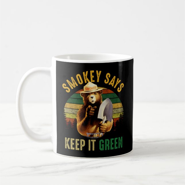 Caneca De Café Smokey diz mantenha o acampamento verde (Esquerda)