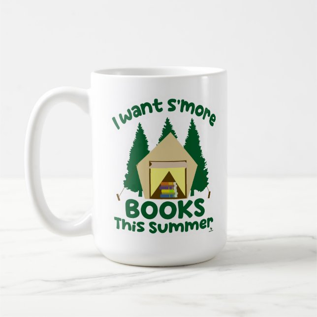 Caneca De Café Smore Books Summer Funny Reading Slogan (Esquerda)