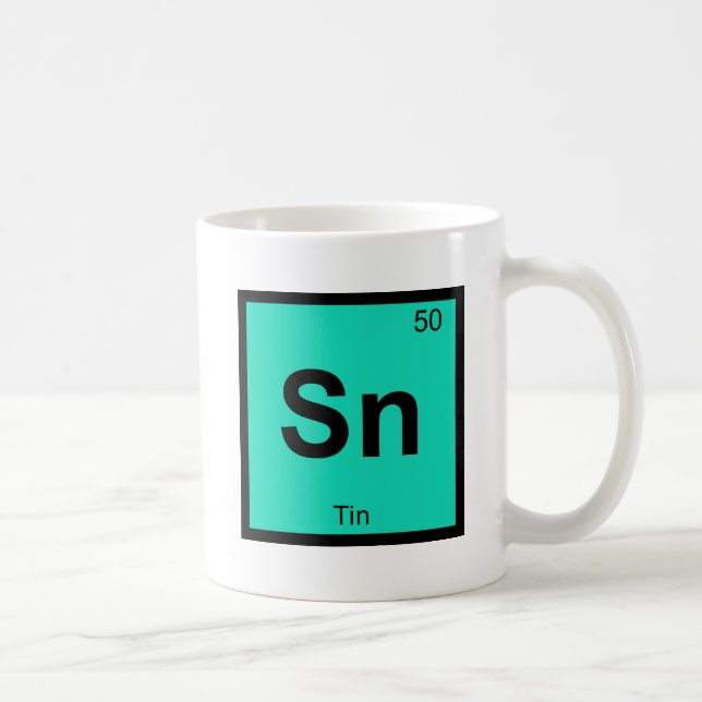 Caneca De Café Sn - Química do Estanho Símbolo da Tabela Periódic (Direita)