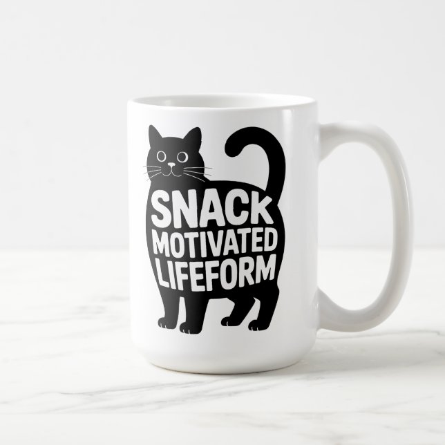 Caneca De Café Snack Motivated Lifeform Fat Cat Humor (Direita)