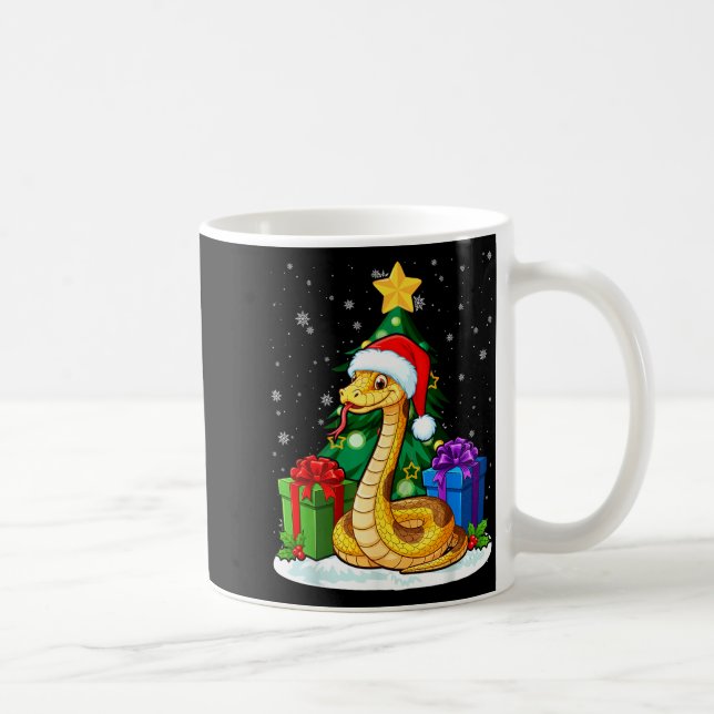 Caneca De Café Snake Santa Hat Christmas Pajama Cute Animal Snowf (Direita)