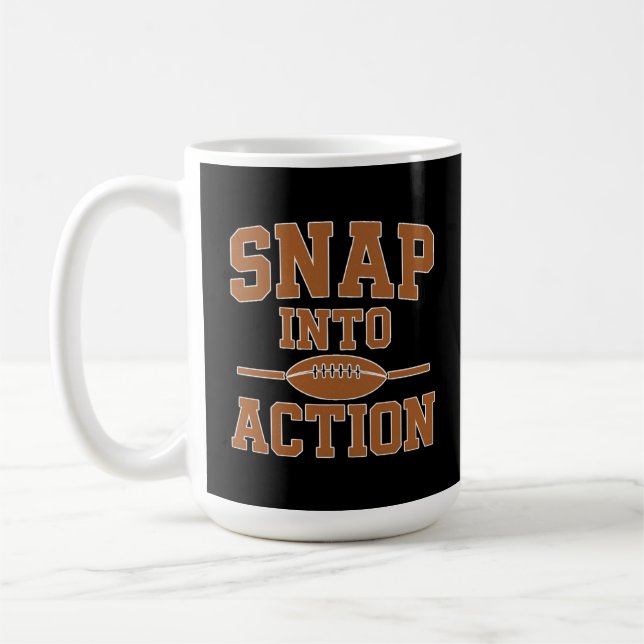 Caneca De Café Snap Into Action Retro Football Game Day Design (Esquerda)