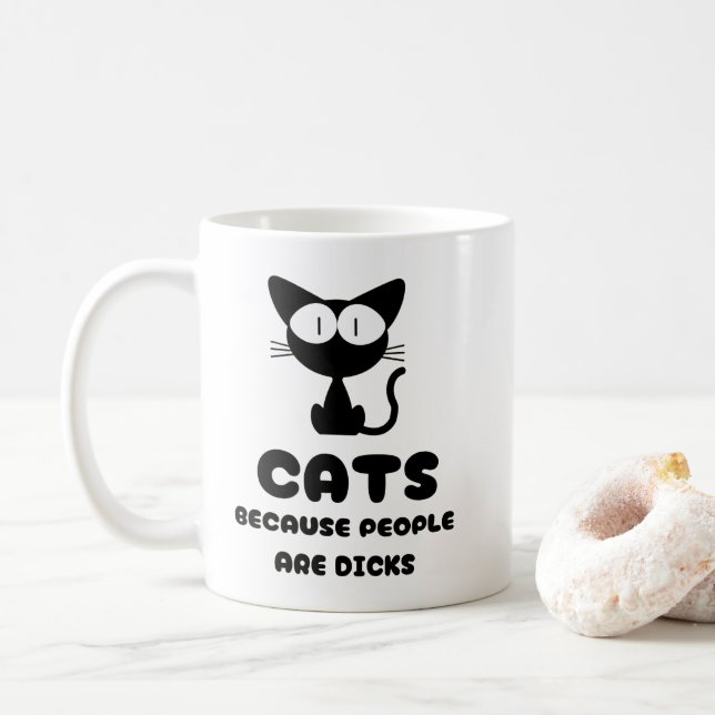 Caneca De Café Snarky Cat Coffee Cup - Funny Introvert (Com Donut)