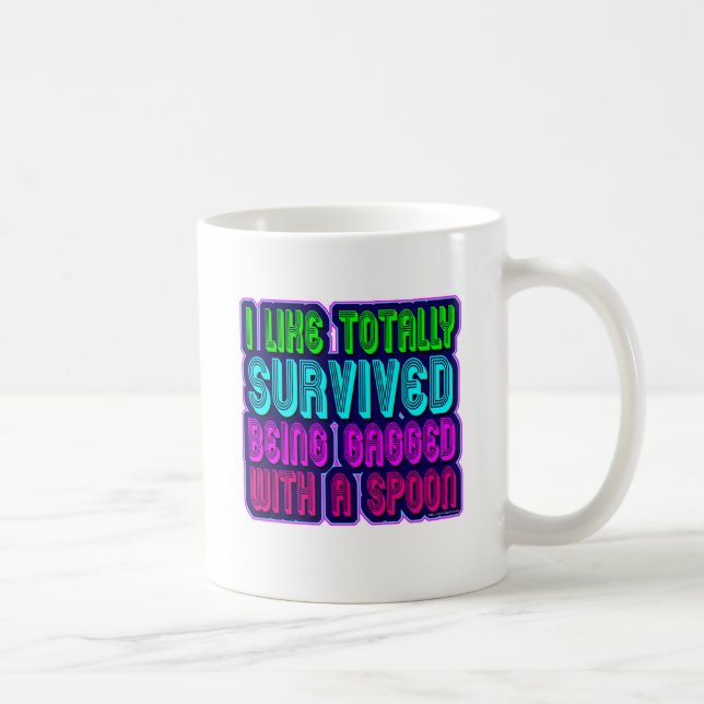 Caneca De Café Snarky Eighties Spoon Engraçado Parody Slogan (Direita)