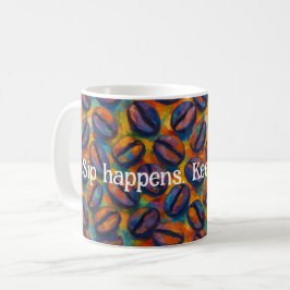Caneca De Café Snarky "Sip Happens - Continue Caindo" Arte Fauvis