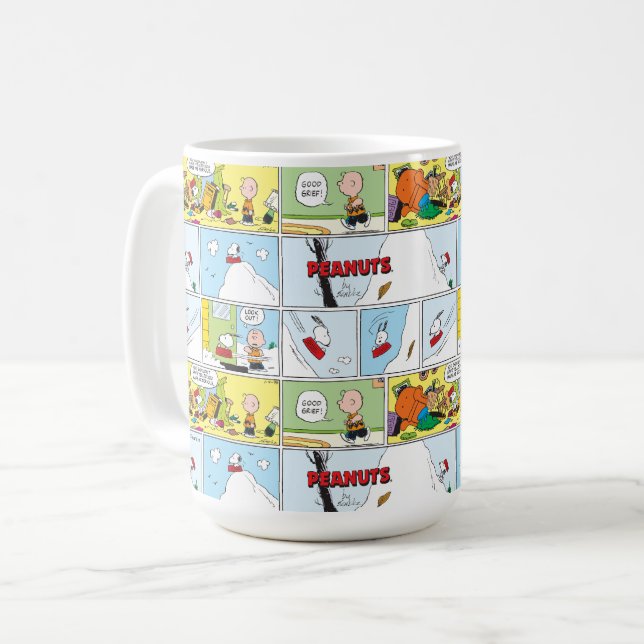 Caneca De Café Snoopy Sled Riding Comida Dish (Frente Esquerda)