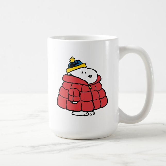 Caneca De Café Snoopy Winter in Puffer Coat Coffee Mug (Direita)