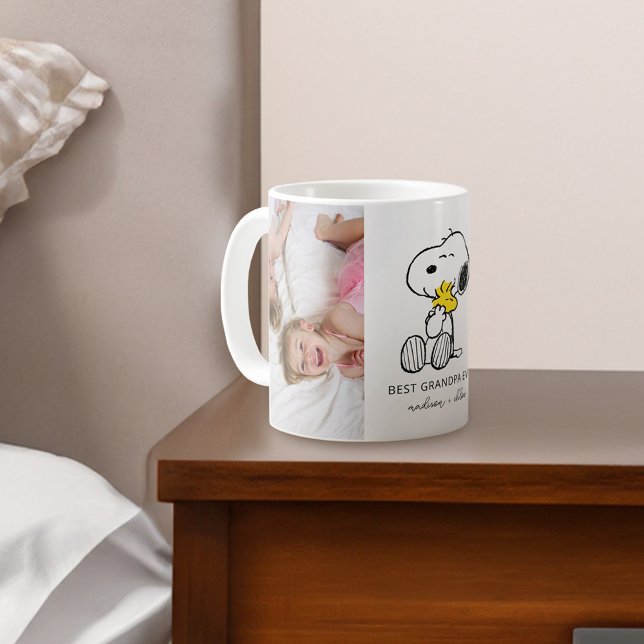 Caneca De Café Snoopy & Woodstock | Melhor Avô - Foto (Mug on bedside table)