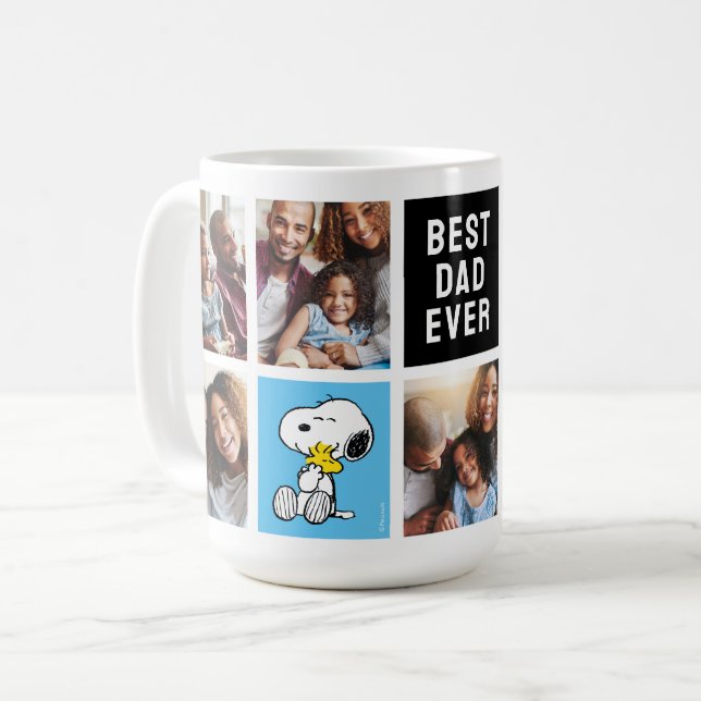 Caneca De Café Snoopy & Woodstock | Melhor Colagem do Pai (Frente Esquerda)